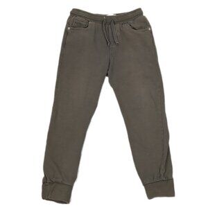 Levis Boys Jogger Sweatpants Pull On Drawstring Olive Army Green Pants Fleece